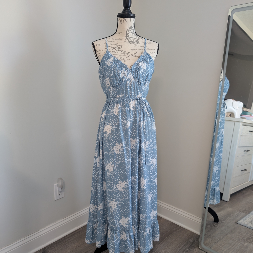 Blue Floral Maxi Dress